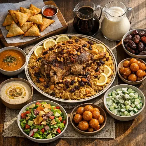 جدول فطور رمضان 2026 30 وصفة سعودية متجددة