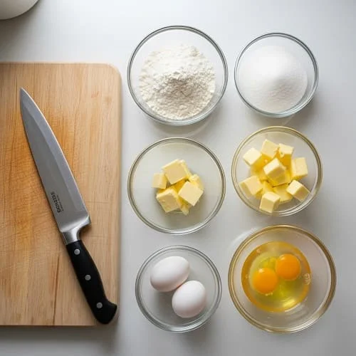 تجهيز المكونات في أطباق صغيرة قبل الطبخ (mise en place)
