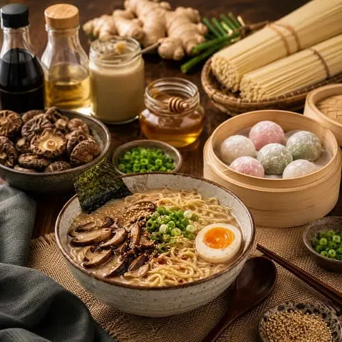 بدائل مكونات الطبخ الياباني من السوبرماركت العربي لعمل رامن ونودلز في البيت
