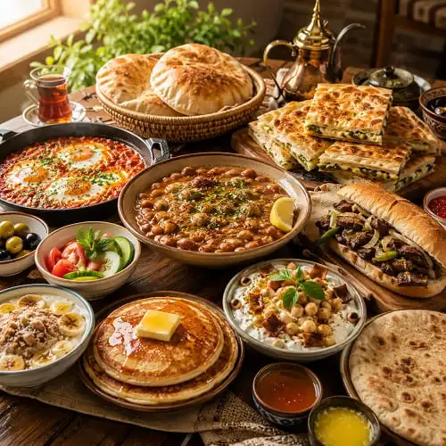 مائدة تضم 8 أكلات شعبية سعودية للفطور